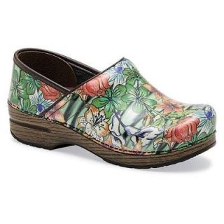 Womens Dansko Professional Clogs Tiger Lily Patent Leather