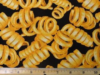 New Curly Fries Fabric BTY French Fries Food Snack Kitchen G375
