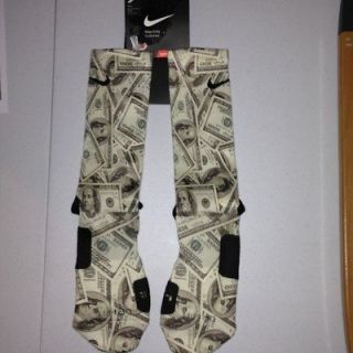 Rare Brand New Custom Nike Elite Money Socks Medium 100 Bills Stacks