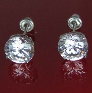 Newly listed 1 1/2 CT MAN MADE Diamond Stud EARRINGS Solid 14K White