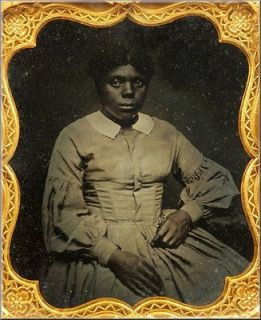 Rare 19thC Ambrotype Portrait of Black Nanny in Gutta Percha Case