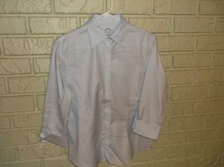 BROOKS BROTHERS BLOUSE, 3/4 CUFFED SLEEVES, 96% COTTON, SIZE 2 FITTED