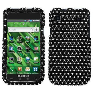 Vibrant T959 Galaxy S Black White Dots Bling Diamond Hard Case Cover