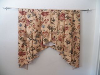 WAVERLY CAMELOT JACOBEAN FLORAL GOLD/COPPER/RUST/GREEN SET OF CURTAINS