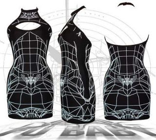 DANE London Wireframe slash halter dress cyber goth clubwear UV