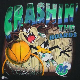 Dallas Mavericks XL T shirt Tazmanian Devil Daffy Duck Basketball