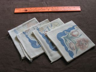 Vintage Lot of 4 Floral Hankys Handkerchief