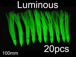 100mm Luminous OCTOPUS SQUID SKIRTS SOFT LURE Jig Hooks Glow in Dark
