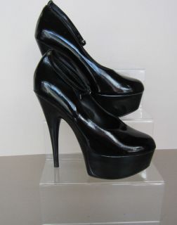 Miss X Black Patent Stilleto with Ankle Strap. Great for pole dancers