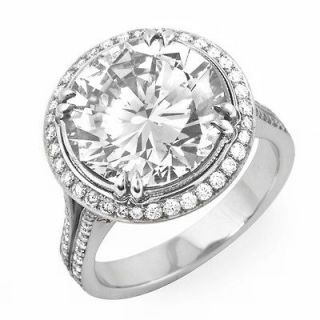 Brilliant Cut Diamond Halo Pave Platinum Engagement Ring G,SI1 GIA