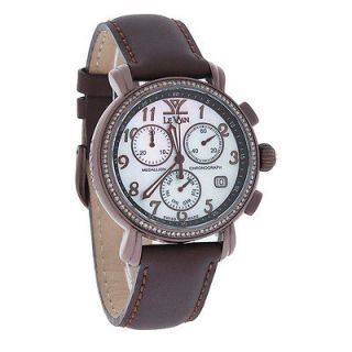Chronograph Ladies Chocolate Diamond Mop Dial Brown Band Watch