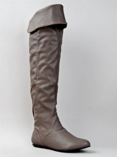 NEW QUPID Women Over the Knee Thigh High Slouchy Cuff Flat Boot sz