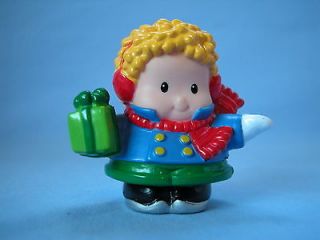 Fisher Price Little People Winter Christmas Blonde Boy Ice Skater HTF