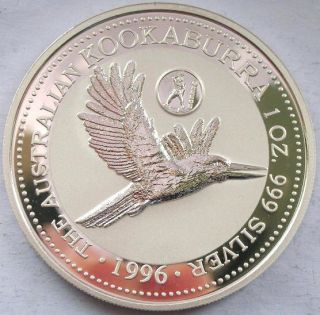 Australia 1996 Greece Mark Kookaburra 1oz Silver Coin,Proof