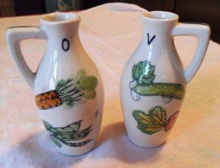 OIL VINEGAR Ceramic Earthenware Dispensers Jars Urns Bottles, Painted