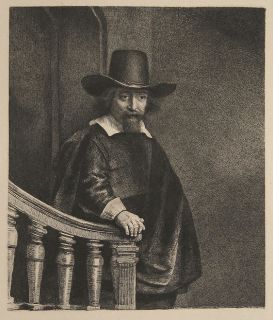 Rembrandt Ephraim Bonus 19th Cen. Heliogravure Etching by Amand Durand