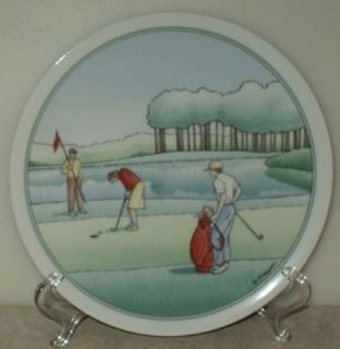 GOLF PLATE France Decor Inalterable Golf Theme White Green Salad Plate