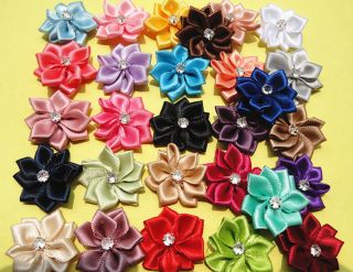 50satin the ribbon flowers with the Appliques Craft DIY Wedding to