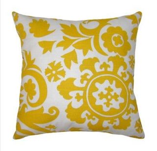 Premier Prints Suzani Slub Corn Yellow Modern Decorative Throw Pillow