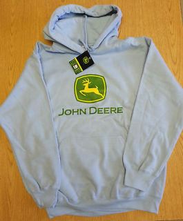 NEW John Deere Light Blue Hoodie Sweatshirt S M L XL 2X 3X JD