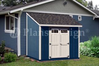 Shed Plans, 8 x 8 Deluxe Lean To Roof Style #D0808L, Free Material