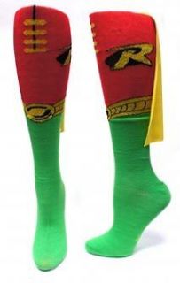 DC Comics Robin Logo One Pair Cape Knee High Socks