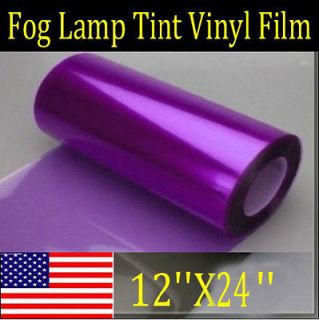 12X 24 Purple Smoked Fog Lamp Tint Vinyl Film Wrap Sheet Headlight