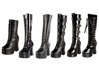 Demonia Slush 214 219 225 62 Punk Gothic Womens Knee/Ankle Boots