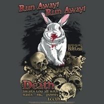 Monty Python & Holy Grail Run Away! Killer Rabbit Tee Shirt Adult S
