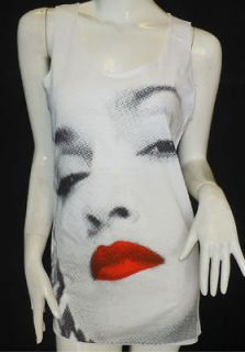 Madonna Red Lip T Shirt Tank Tops White one size S M