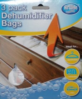 New 3 Pack Dehumidifier Bags Sachets For Home Office Car Wardrobes