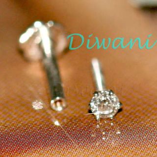 Diamond Solitaire Nose Lip Labret Stud Ring Tragus Earring Screw