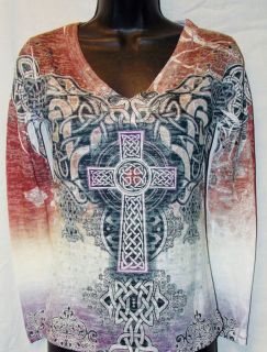 Tattoo style celtic design cross iron on transfer