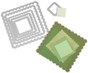 Sizzix Sizzix Framelits Nested Cutting Dies 6/Pkg Scallop Squares