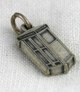 Vintage Sterling Silver Pay Phone Booth Attendance Charm   3.8g