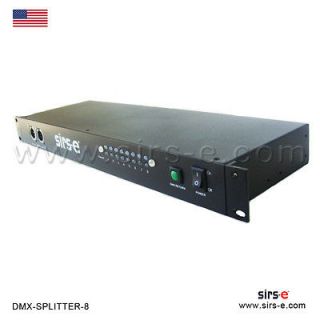 sirs e DMX Splitter 8 Outputs 1U 110V Signal Distributor Booster   USA
