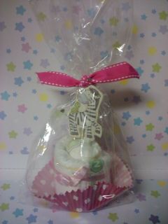 ZEBRA diaper cupcakes boy/girl baby shower favor or decoration