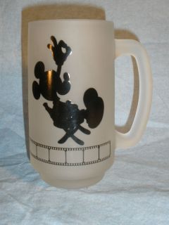 MGM Studios Mickey Mouse MUG Glass Stein Frosted 1987 Directors Chair