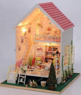 LED Light Wooden Dollhouse Sweet Home thought&wish Deluxe model Kit