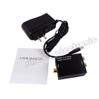 Digital Optical Coax Coaxial Toslink to Analog RCA Audio Converter