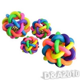Rainbow Color Rubber Bell Ball Pet Dog Toy Sound Ball Chew Toy Play