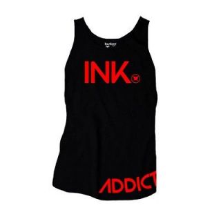 Womens Ink Addict Ink Tattoo Tank Top Black/Red