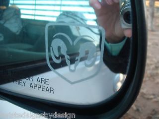 DODGE RAM ETCHED GLASS MIRROR DECALS   SET OF TWO   NEW !!!