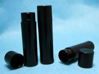 50 BLACK Empty LIP BALM Containers Tubes + Caps 5ml / 0.15oz
