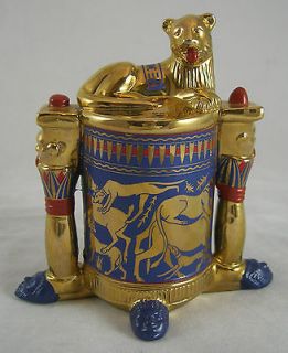 1989 FRANKLIN MINT EGYPTIAN COLLECTION PORCELAIN UNGUENT CONTAINER