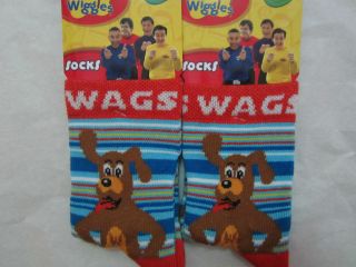 THE WIGGLES WAGS THE DOG Licensed Boy Girl 2x crew socks BN sz 2 5 , 5