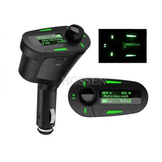 Car  WMA FM Flash SD Card Player Audio Remote Control Green Slot