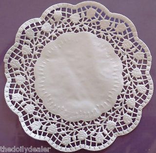 ROSIE 12cm or 4.5. PRETTY EMBOSSED WHITE PAPER LACE DOILIES X 250