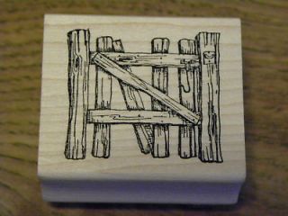 OLD FENCE GATE wood RETIRED art impressions rubber stamps