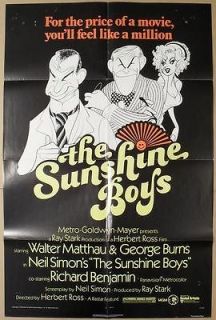 The SUNSHINE BOYS ~ 1975 one sheet movie poster ~ WALTER MATTHAU ~ Lee